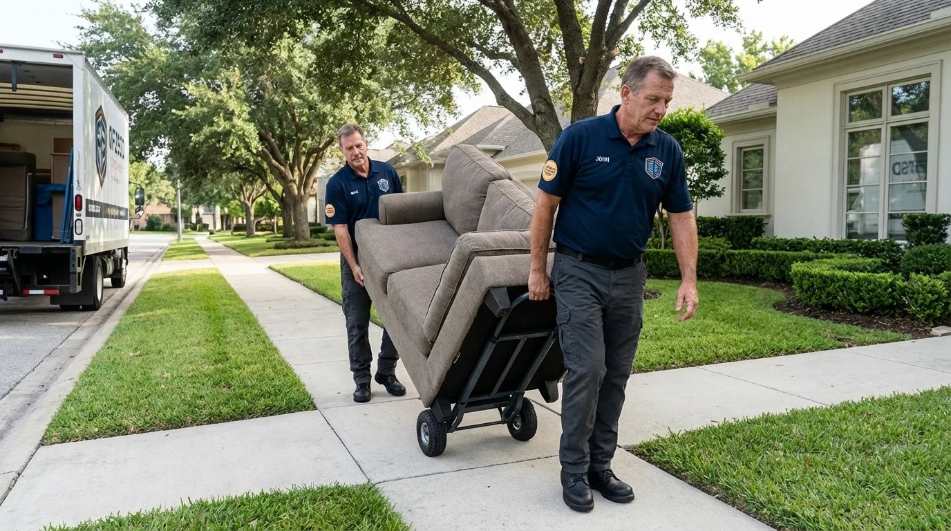 Local residential moving crew loading furniture in Chelsea, NY